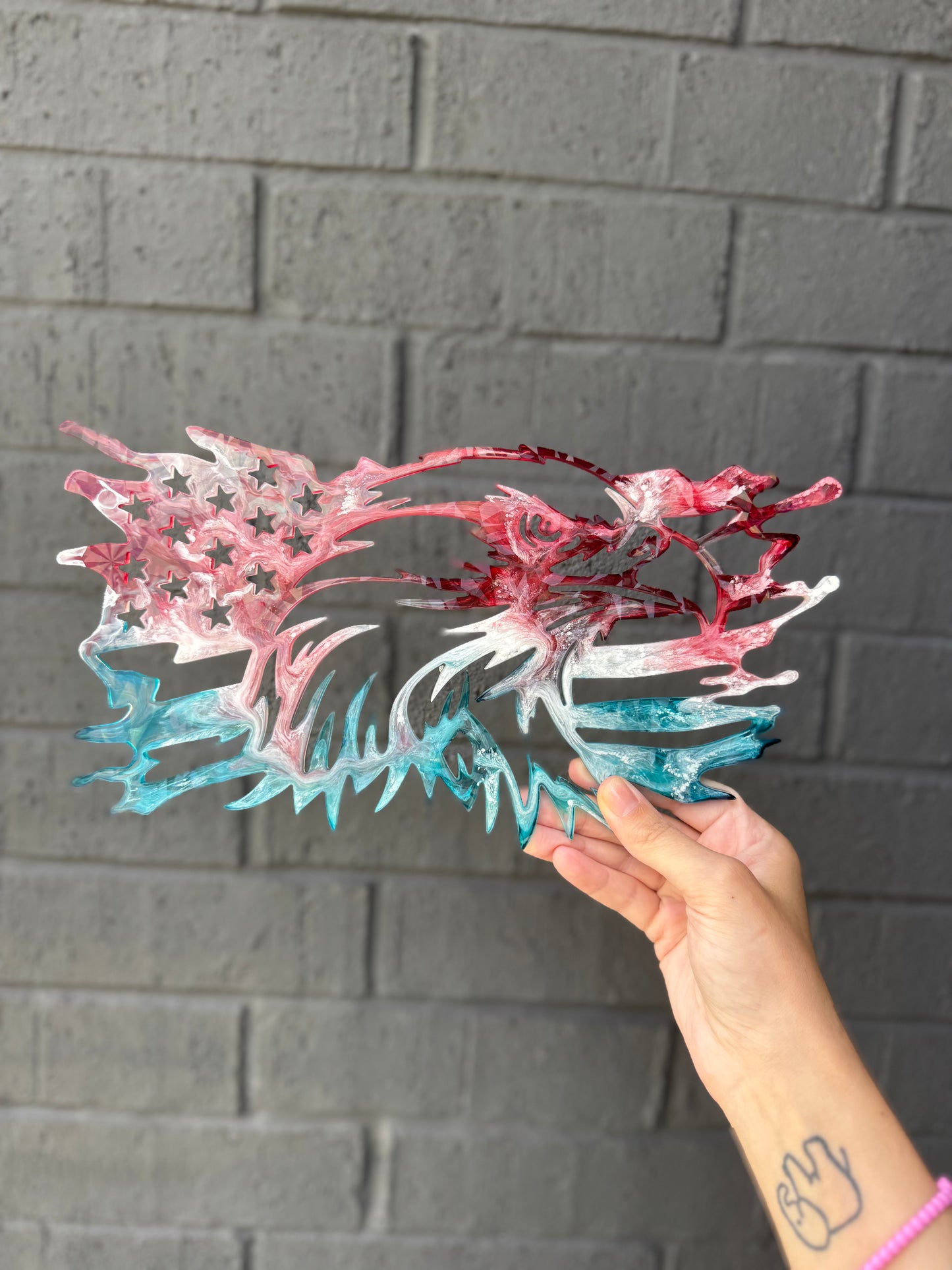 Custom holographic eagle/flag