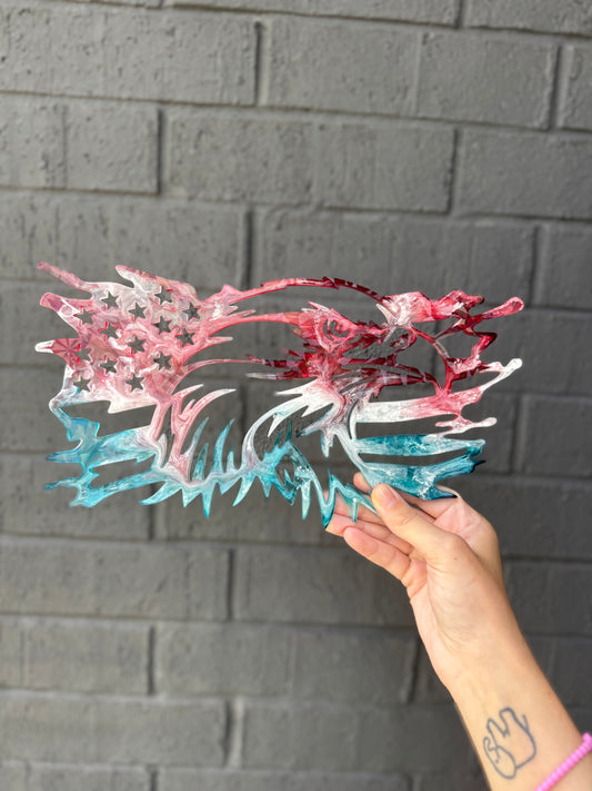 Custom holographic eagle/flag